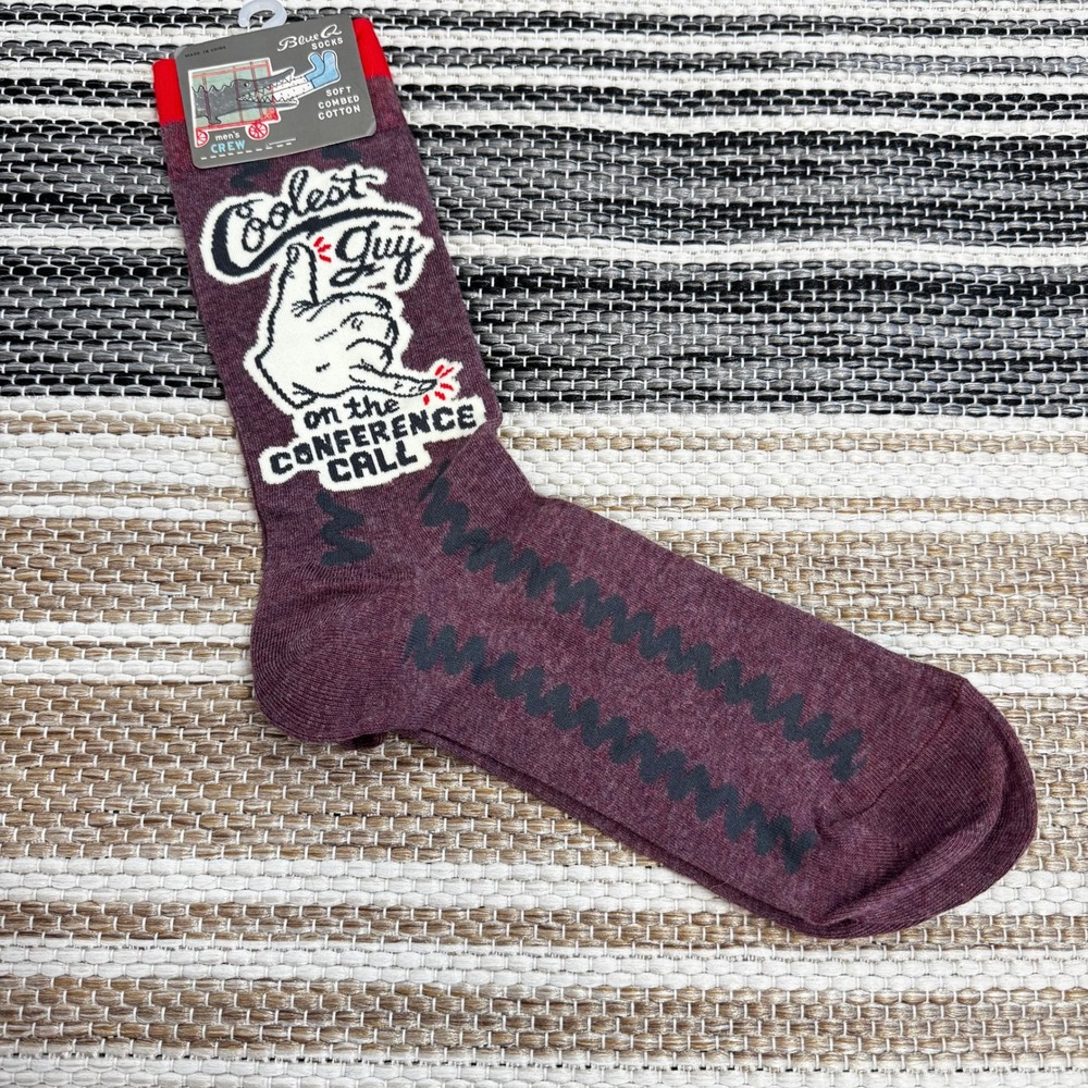 Blue Q Coolest Guy on Conference Call Socks Novelty Crew Socks